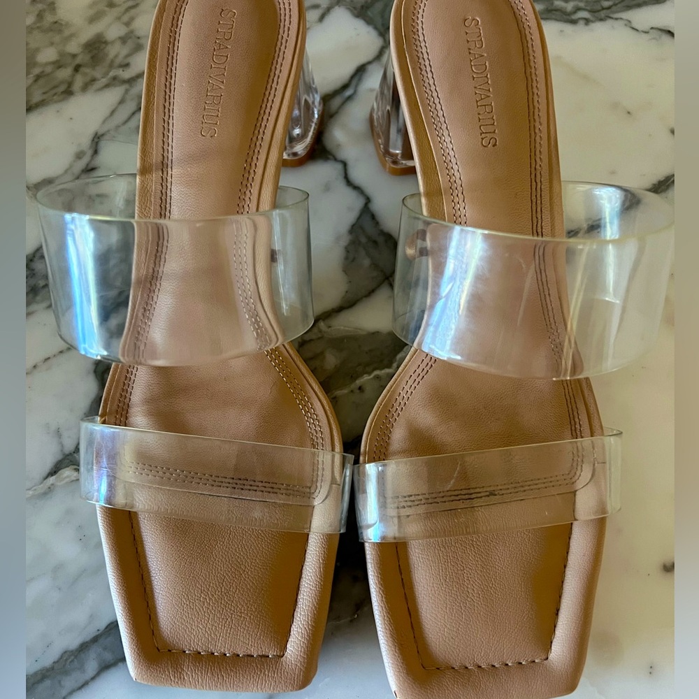 Clear low heels